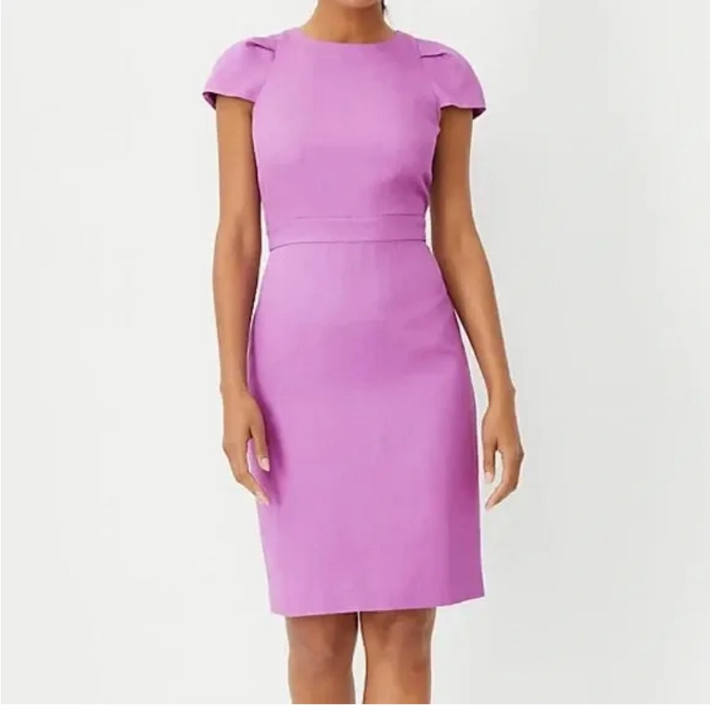 Ann Taylor Lilac Sheath Midi Dress